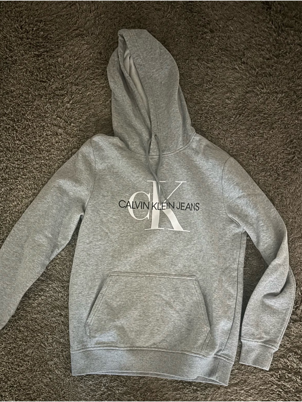 Calvin Klein Jeans Light Gray CK Logo Pullover Hoodie